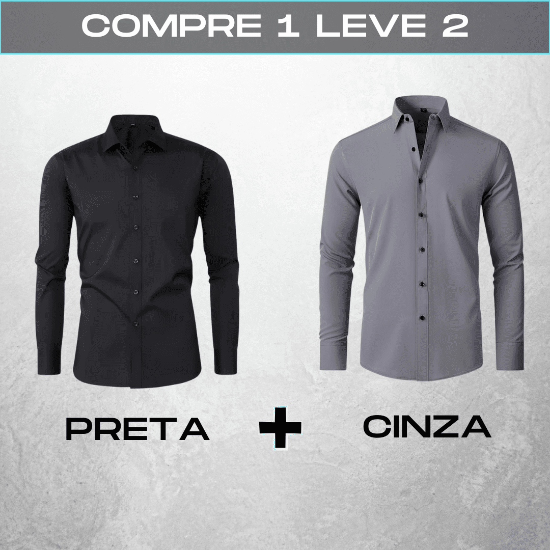 Camisa Social Lisa Anti Amassado - COMPRE 1 LEVE 2