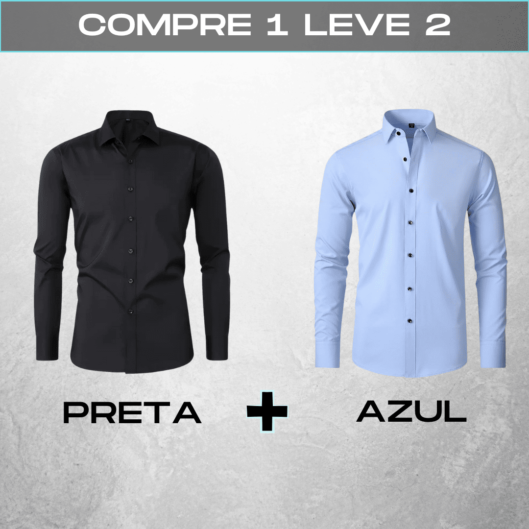 Camisa Social Lisa Anti Amassado - COMPRE 1 LEVE 2