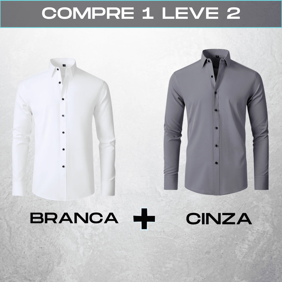 Camisa Social Lisa Anti Amassado - COMPRE 1 LEVE 2